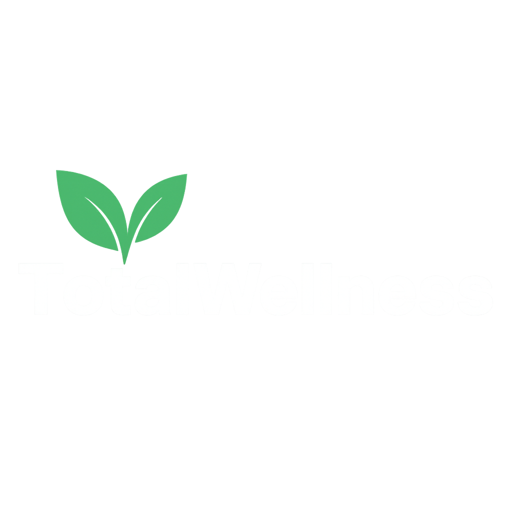 TotalWellness Guide HQ logo with green leaf graphic and white text for natural health and wellness brand