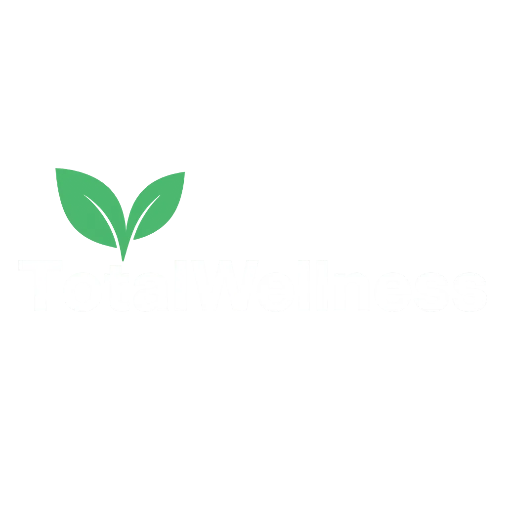 TotalWellness Guide HQ logo with green leaf graphic and white text for natural health and wellness brand