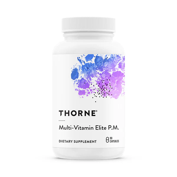 Thorne Multi-Vitamin Elite PM formula with Magnesium Bisglycinate and Relora for restful sleep and muscle recovery