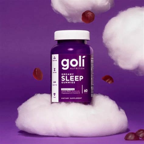 Goli Dreamy Sleep - Nightly Support Goli Dreamy Sleep gummies with Lemon Balm and Magnesium in a Restorative Sleep Goli Gummy Stack.